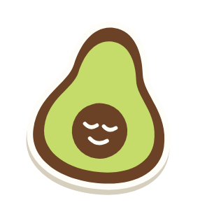 Clac con forma de un aguacate