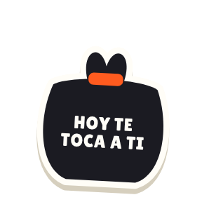 Clac con forma de una bolsa de basura y el texto «HOY TE TOCA A TI»