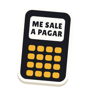 Clac con forma de una calculadora y el texto «ME SALE A PAGAR»