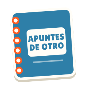 Clac con forma de un cuaderno de espiral y el texto «APUNTES DE OTRO»