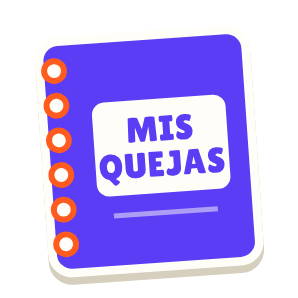 Clac con forma de un cuaderno de espiral y el texto «MIS QUEJAS»