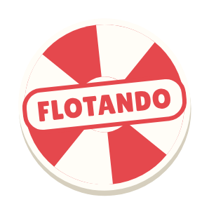 Clac con forma de un flotador y el texto «FLOTANDO»