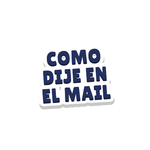Clac de letras recortadas que dice «COMO DIJE EN EL MAIL»
