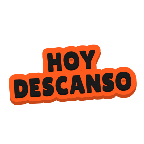 Clac de letras recortadas que dice «HOY DESCANSO»