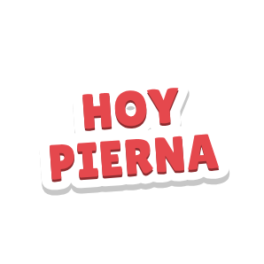 Clac de letras recortadas que dice «HOY PIERNA»