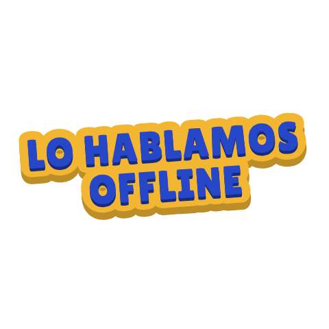 Clac de letras recortadas que dice «LO HABLAMOS OFFLINE»