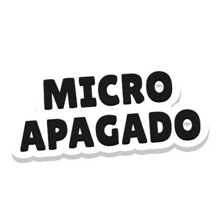 Clac de letras recortadas que dice «MICRO APAGADO»