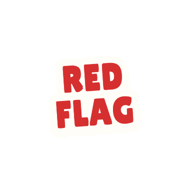 Clac de letras recortadas que dice «RED FLAG»