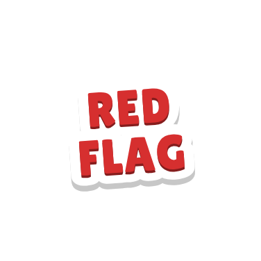 Clac de letras recortadas que dice «RED FLAG»