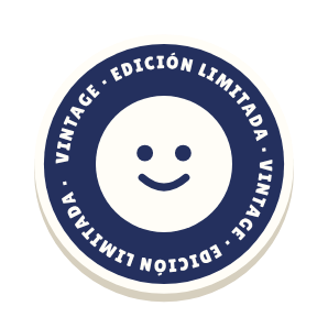 Clac con forma de una insignia redonda y el texto «VINTAGE · EDICIÓN LIMITADA»