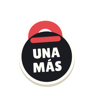 Clac con forma de una pesa rusa y el texto «UNA MÁS»