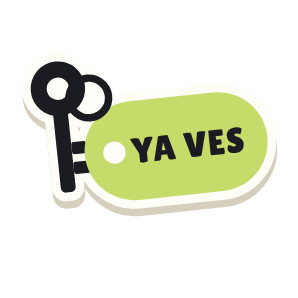 Clac con forma de un llavero y el texto «YA VES»
