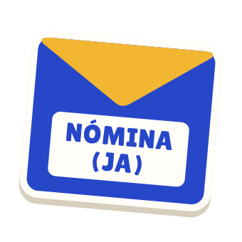Clac con forma de una nómina y el texto «NÓMINA (JA)»