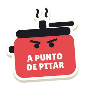 Clac con forma de una olla y el texto «A PUNTO DE PITAR»