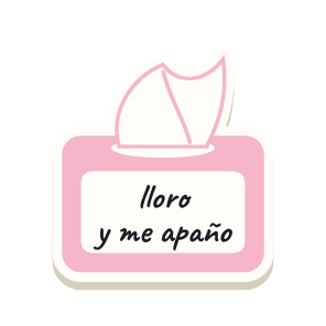 Clac con forma de una caja de pañuelos y el texto «lloro y me apaño»