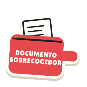 Clac con forma de un recogedor y el texto «DOCUMENTO SOBRECOGEDOR»