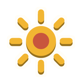 Clac con forma de un sol