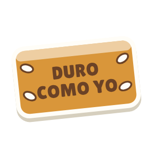 Clac con forma de una tableta de turrón y el texto «DURO COMO YO»