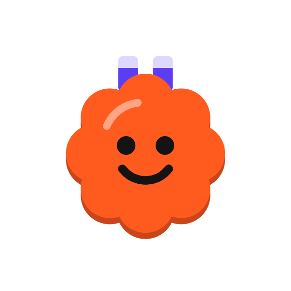 Imán naranja sonriente, el imán de 8 mm de Pegadizos